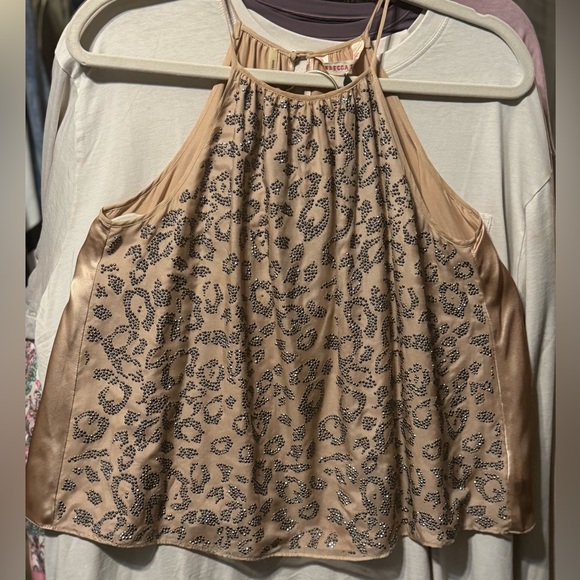 Rebecca Taylor Tops - Rebecca Taylor Leopard Embezzled Halter Tank